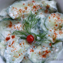 Hungarian Cucumber Salad with sour cream and dill