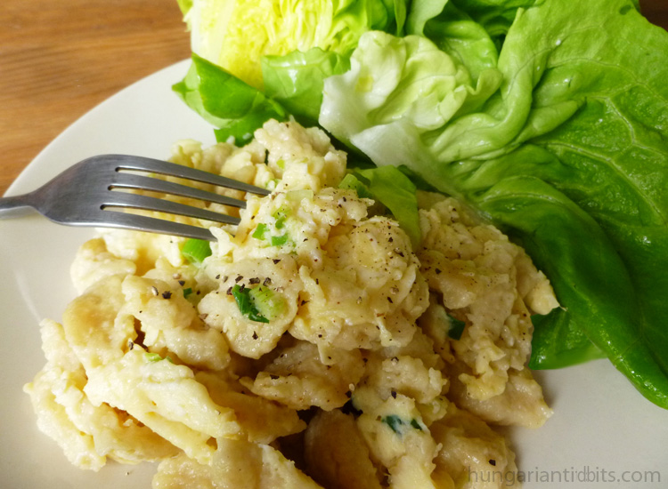Hungarian tojásos nokedli noodles