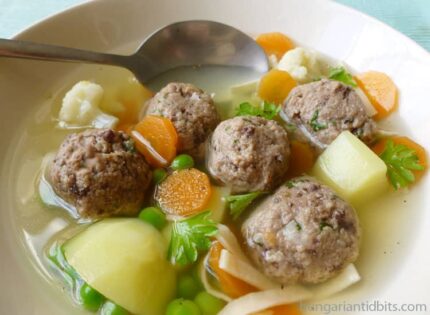 Hungarian liver dumpling broth